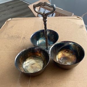 Silver plated 3 dish server